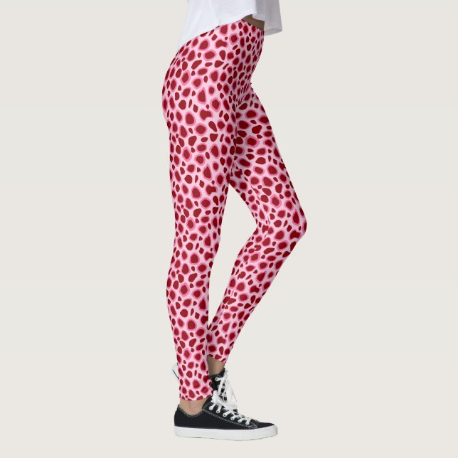 Legging Impressão Leopardo - Borgonha e Rosa (Direita)