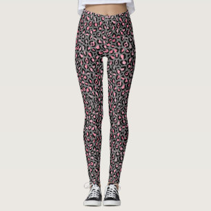 Legging Impressão Leopardo de Cinzas Rosa-Chic
