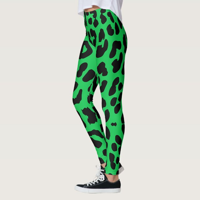 Legging Impressão Leopardo de Halloween Preto e Verde (Esquerda)