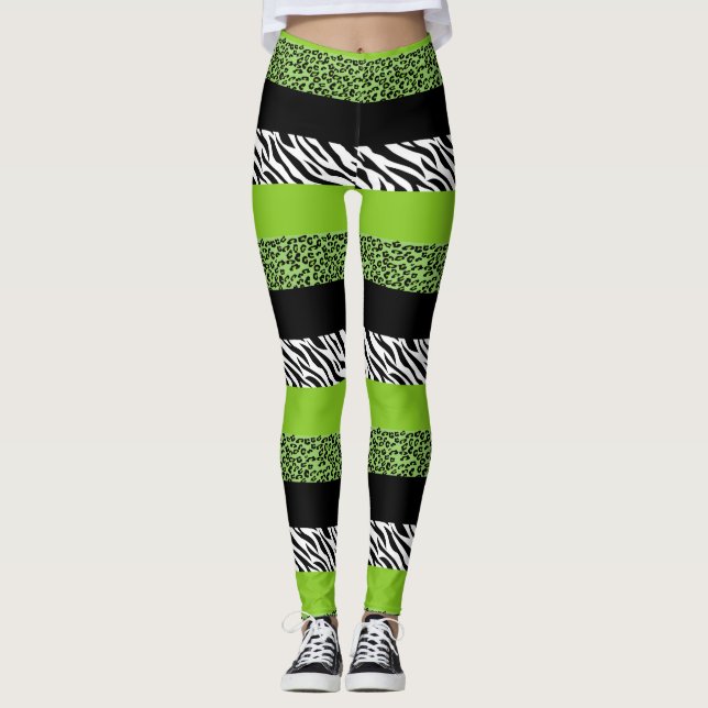 Legging Impressão Leopardo, Impressão Zebra, Impressão Ani (Frente)