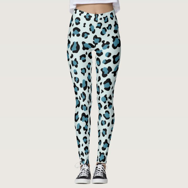 Legging Impressão Leopardo, Manchas Leopardo, Leopardo Azu (Frente)