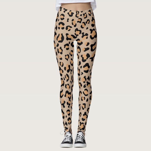 Legging Impressão Leopardo, Manchas Leopardo, Leopardo Cas (Frente)