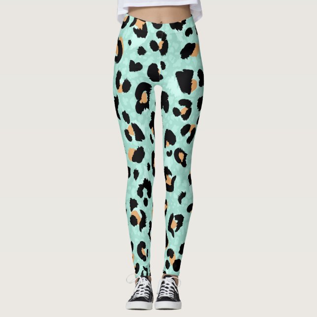 Legging Impressão leopardo, padrão animal (Frente)