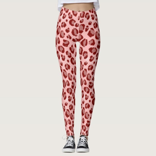 Legging Impressão Leopardo Rosa (Frente)