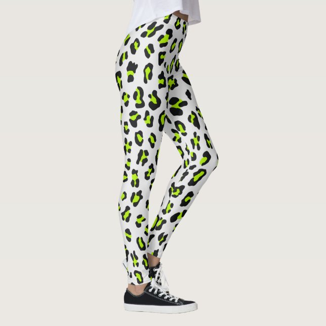 Legging Impressão Neon Green Leopard Estilo 80 (Direita)
