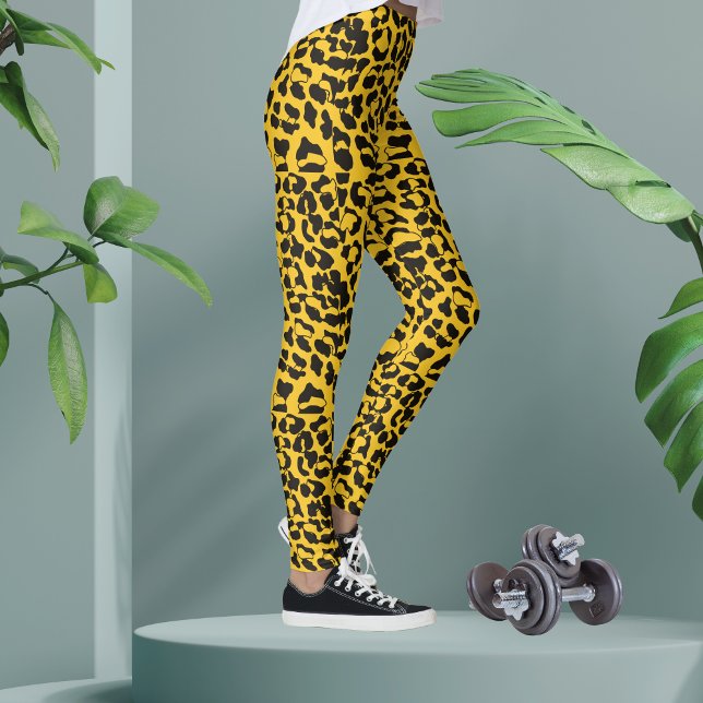 Legging Impressão Neon yellow Leopardo Animal (Criador carregado)