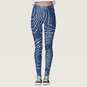 Legging Impressão Orgânico Topográfico da Linha da Terra.