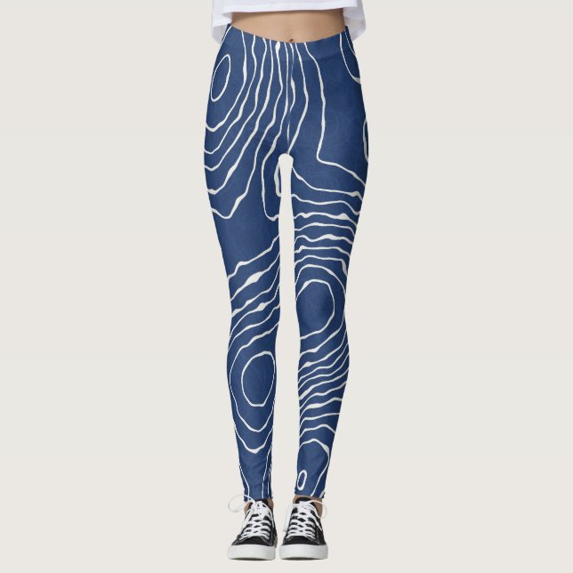 Legging Impressão Orgânico Topográfico da Linha da Terra. (Frente)