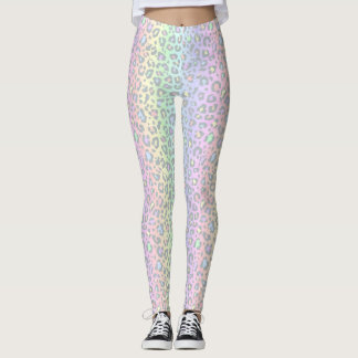 Legging Impressão Pastel Rainbow Leopardo