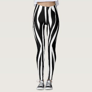 Legging Impressão preto da zebra