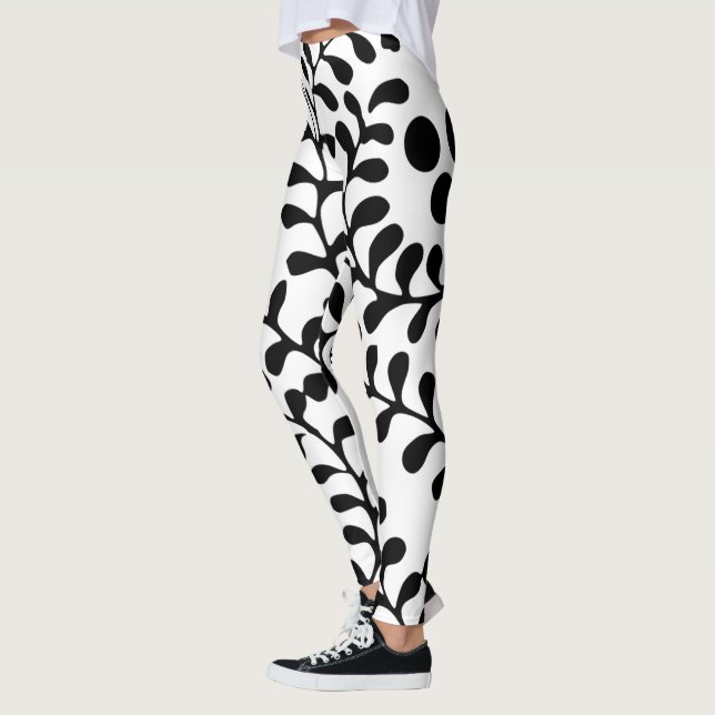Legging Impressão Preto e Branco Bem Florido (Esquerda)