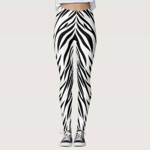 Legging Impressão preto e branco da zebra