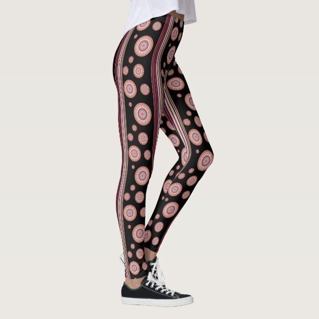 Legging Impressão Rosa-Rosa-Rosa-Calça-Yoga (Direita)