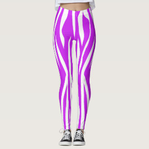 Legging Impressão roxo da zebra