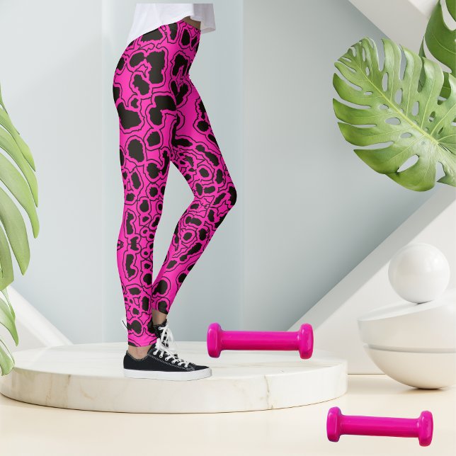 Legging Impressão Safari, Leopardo Rosa Quente (Criador carregado)