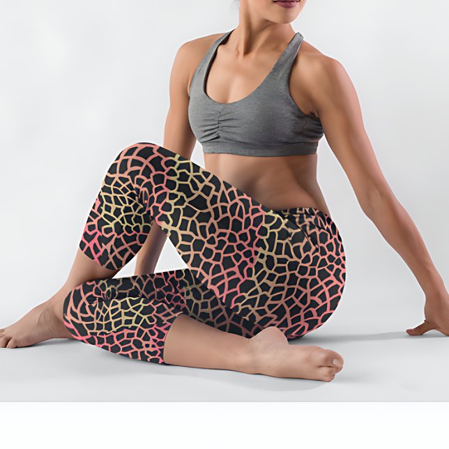 Legging Impressão Safari verde e rosa (Criador carregado)