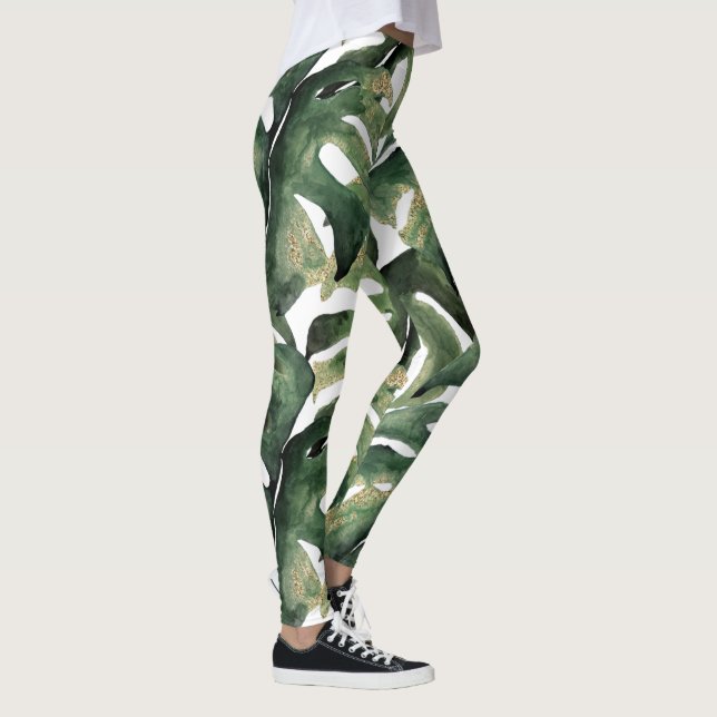 Legging Impressão tropical em aquarela (Direita)
