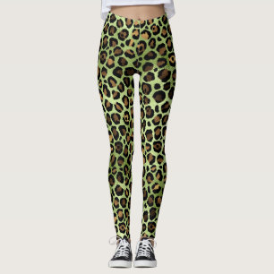 Legging Impressão verde-leopardo exótica