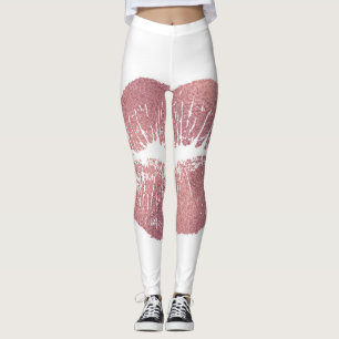 Legging Impressão vítrea rosa, ouro rosa.
