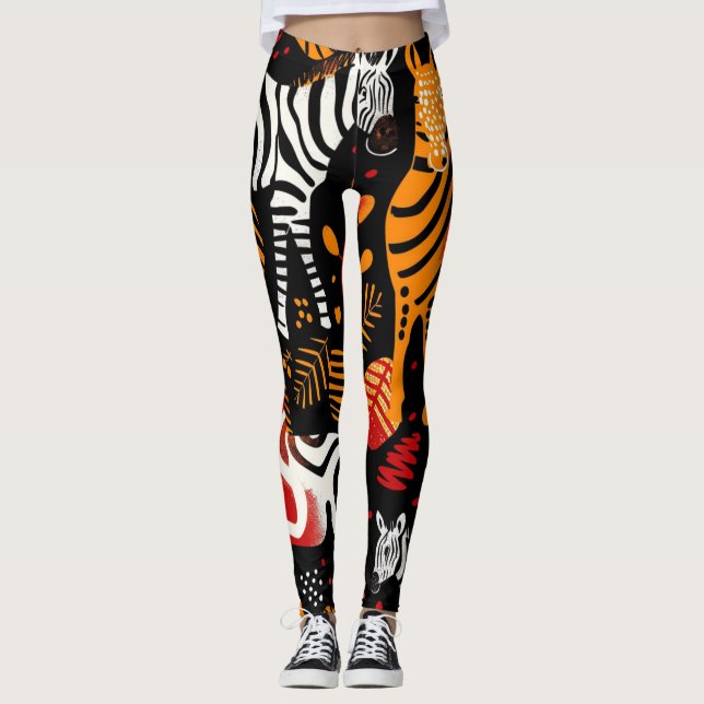 Legging Impressão Zebra Africana (Frente)