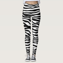 Legging Impressão Zebra, Banhas Zebra, Preto E Branco