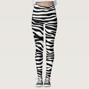 Legging Impressão Zebra, Banhas Zebra, Preto E Branco