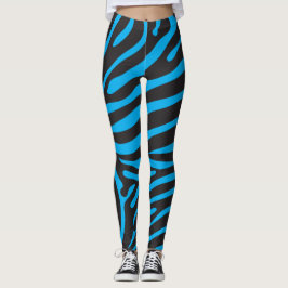 Legging Impressão Zebra Negra e Turquesa