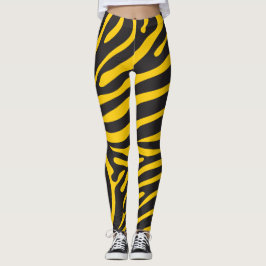 Legging Impressão Zebra Preta e Amarela