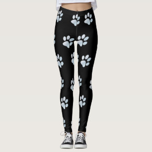 Legging Impressões de pata azul claro