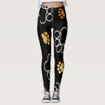 Legging Impressões de Pé Cachorro<br><div class="desc">Representa o teu amigo felpudo legal nestas pernas de impressão de pata de cão. Leggings ou calças de treino de "cão a andar" do excelente. Presente perfeito para o amante do cachorro.</div>