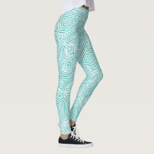 Legging Impressões digitais Teal