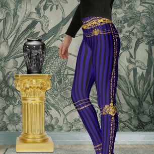 Legging Imprimir Dourada Corrente Lion Emblem Black Purple