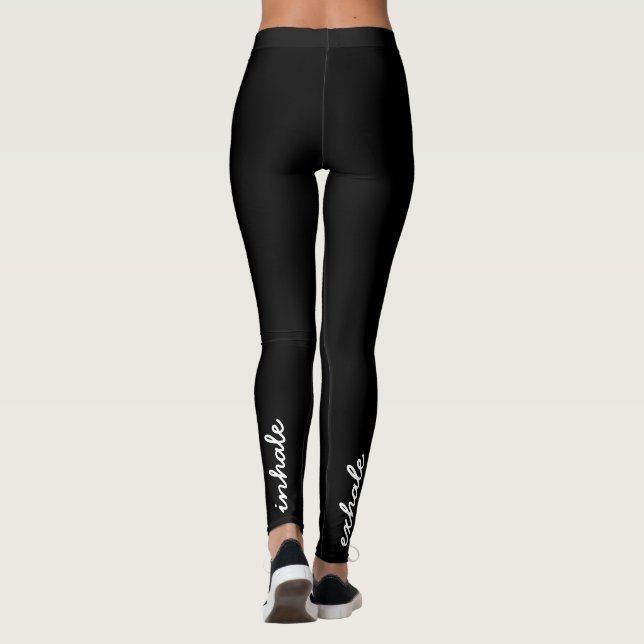 Legging Inalar Script Exalado Preto e Branco (Verso)
