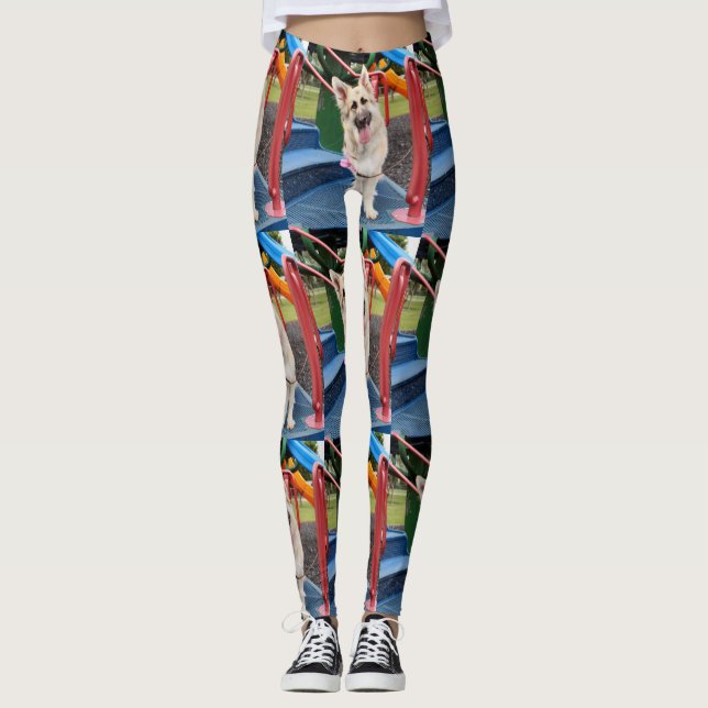 Legging Inclinação da cabeça feliz (Frente)