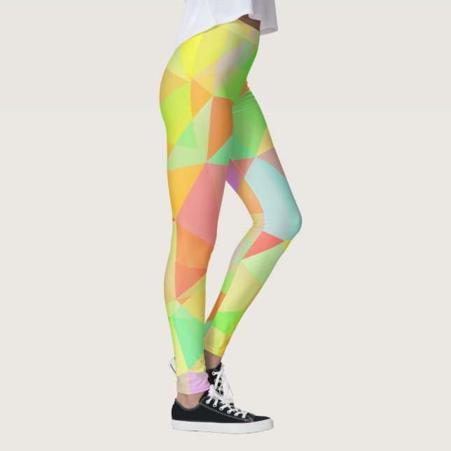 Legging Incrível Padrão Geométrico Multicor Moderno (Direita)