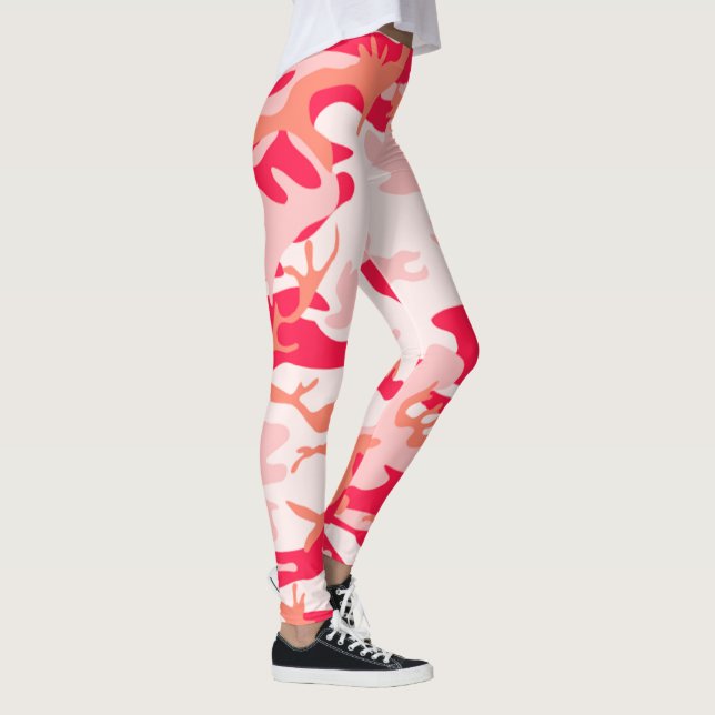 Legging Incrível para o Ginásio Padrão de Camuflagem Rosa  (Direita)