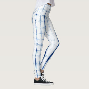 Legging Indigo Dye Blue Itajime Shibori 