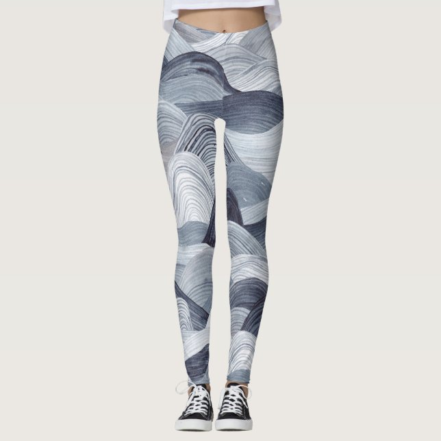 Legging Indigo Watercolor Wave Sem Vista (Frente)