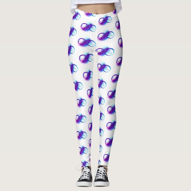 Legging Infinito com Pena Roxa (Frente)