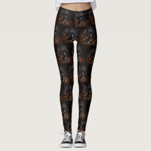 Legging Inglês Cocker Spaniel Pumpkins Halloween Assustado
