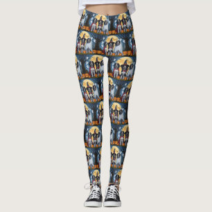 Legging Inglês Setter Cães Pumpkin Halloween Engraçado