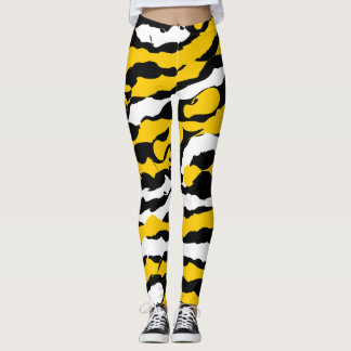 Legging ink stripes yellow, black and white