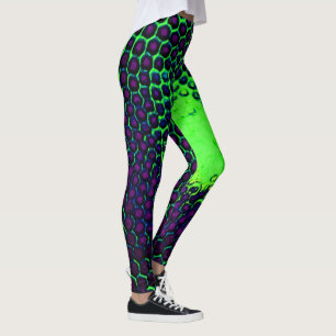Legging Inseto dos Olhos do Design - roxo e verde