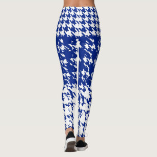 Legging Inverno branco azul Houndstooth da suecia