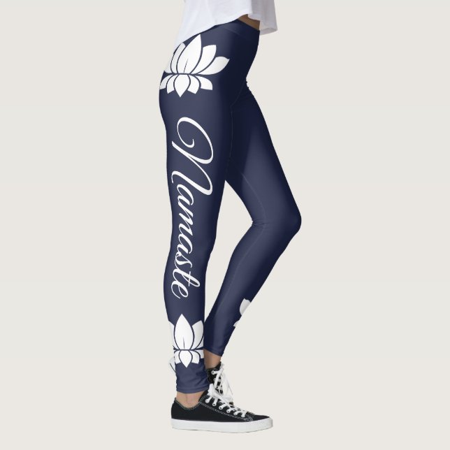 Legging Ioga da flor de Namaste Lotus branco (Direita)