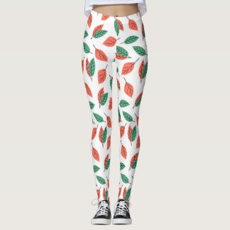 Legging Ioga de padrão de folha tropical