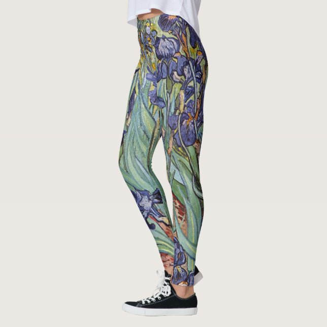 Legging Íris de Van Gogh Pintura Impressionista (Esquerda)