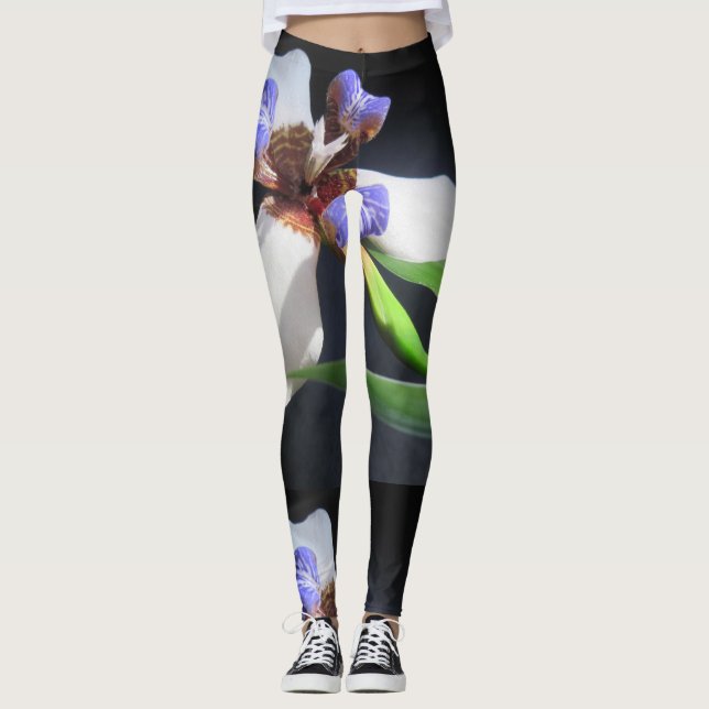 Legging Íris Púrpura E Branca (Frente)