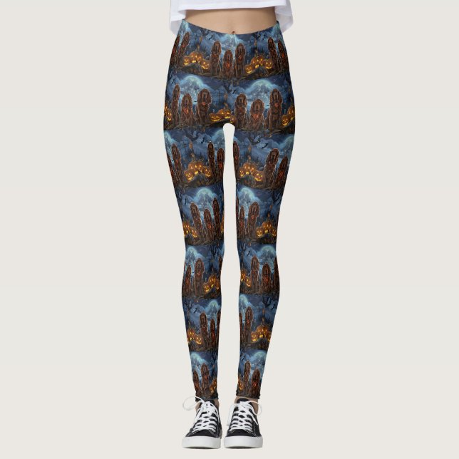 Legging Irish Red Setter Halloween Assustador (Frente)
