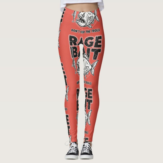 Legging Isca de Raiva, Não Alimente os Trolls (Frente)